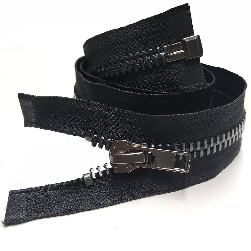 Leekayer #10 40 Inch Separating Zipper - Black Nickel Metal Zipper for Jackets, Coats, Crafts - Image 1